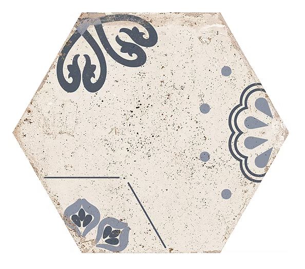 Castellon Nora Azul 9"x10" hexagon
