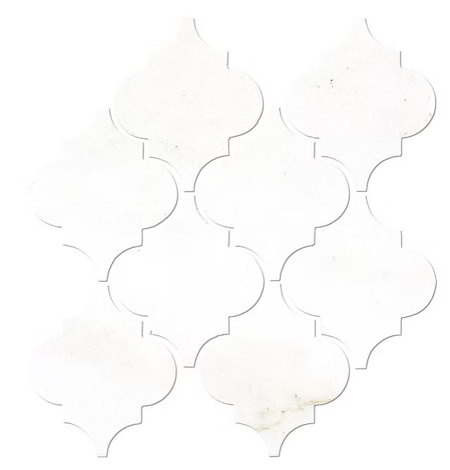 White Pearl Arabesque Honed Marble 12" x 12"
