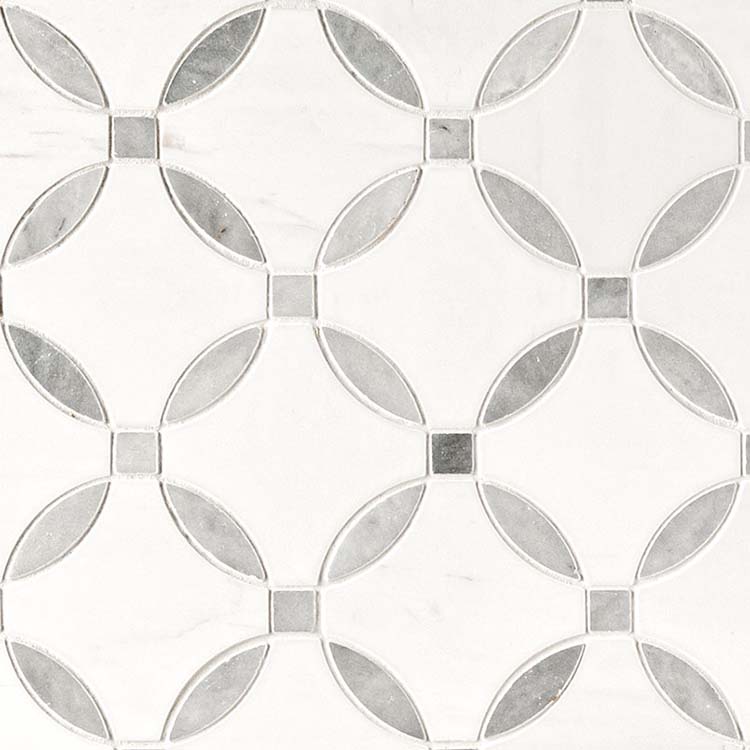 Marble Mosaic tile in Bianco Dolomite Lola Polished