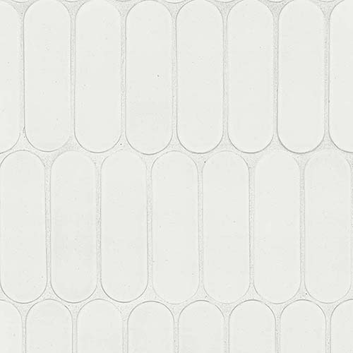 Marble Mosaic tile in Bianco Glossy Ellipse 6mm