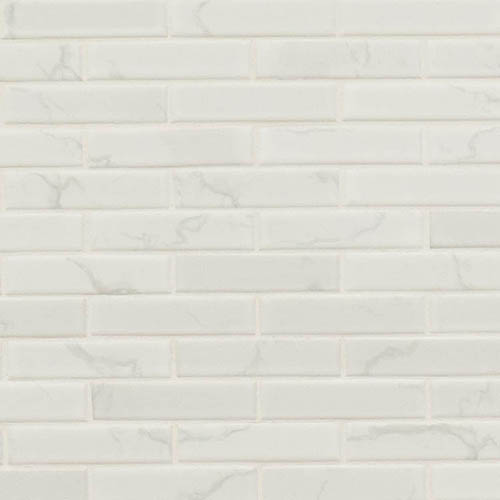 Porcelain tile in Carrara Matte 1x4x6mm
