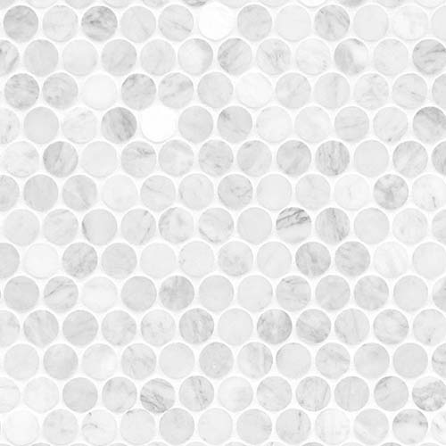 Marble Mosaic tile in Carrara White Round Pattern Honed