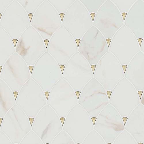 Recycled Glass Mosaic tile in Citadel Gold Trident