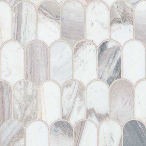 Marble Mosaic tile in Edessa Scallop Polished