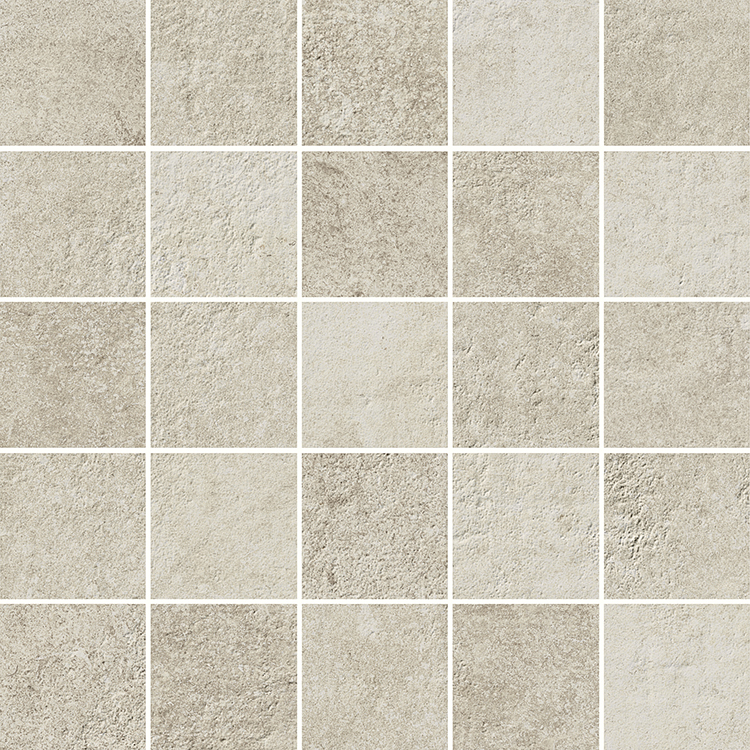 Porcelain tile in Range White Matte 2x2 Mosaic 12x12