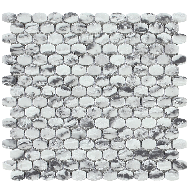 Glass Mosaic tile in Timeless Series Barrell Gray Matte