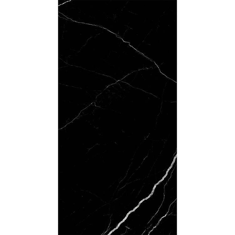 Porcelain tile in Uptown Series Nero Marquina Polished 12x24