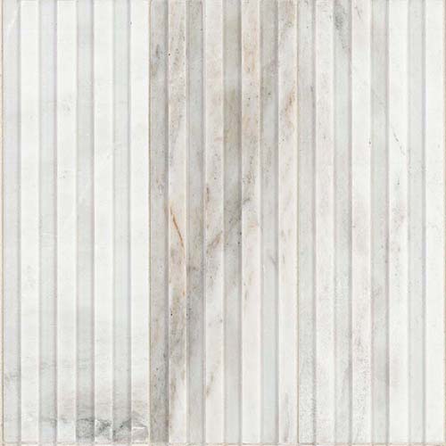 Marble Mosaic tile in Arabescato Venato 4x12 Slat Honed