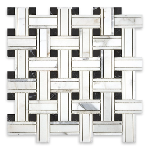 Calacatta Gold - Tripleweave w/ Black Dot Honed