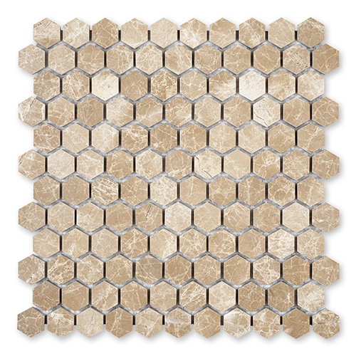 Emperador Light - Hexagon 1"