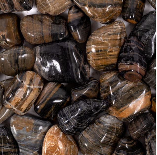 Loose Pebbles Tiger Stripe Medium Ultra Polished 2cm