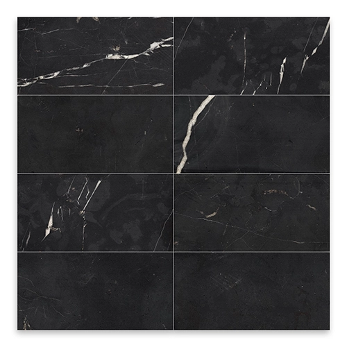 Negro Marquina 3" x 6" Honed