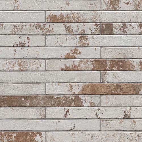 Porcelain tile in Brickstone Rustique Red White 2x18 Matte