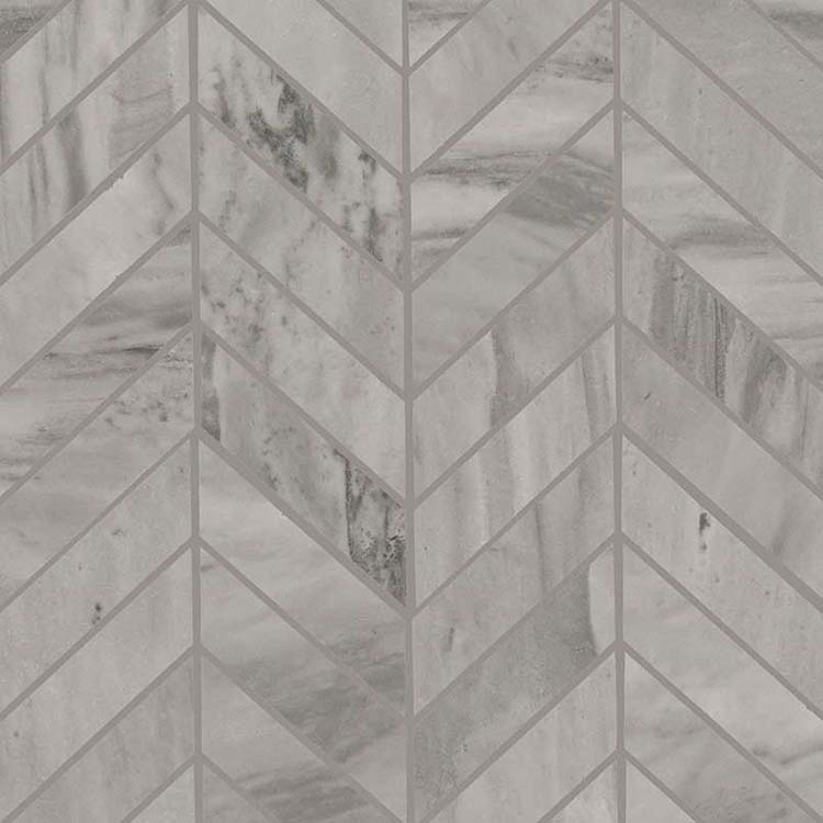 Porcelain Mosaic tile in Eden Bardiglio Chevron 12x15 Mosaic