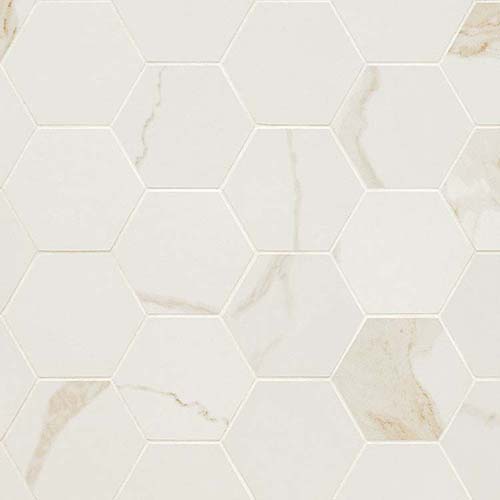 Porcelain Mosaic tile in Eden Calcatta 3x3 Hexagon