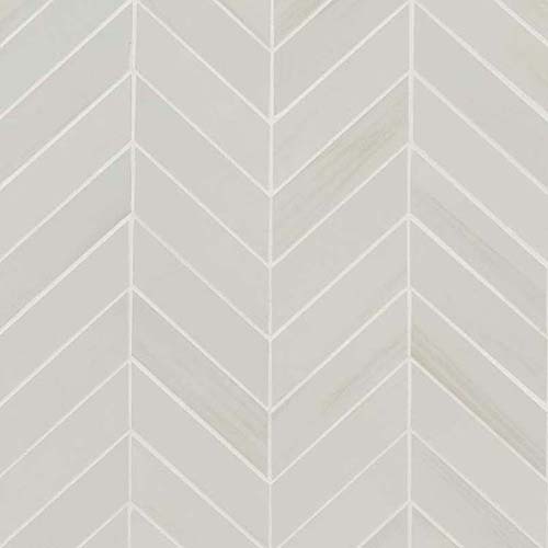 Porcelain Mosaic tile in Eden Dolomite Chevron 12x15 Mosaic