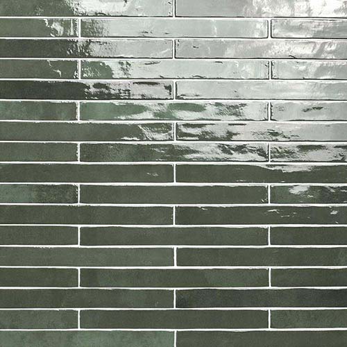 Porcelain tile in Flamenco Racing Green 2x18 Glossy
