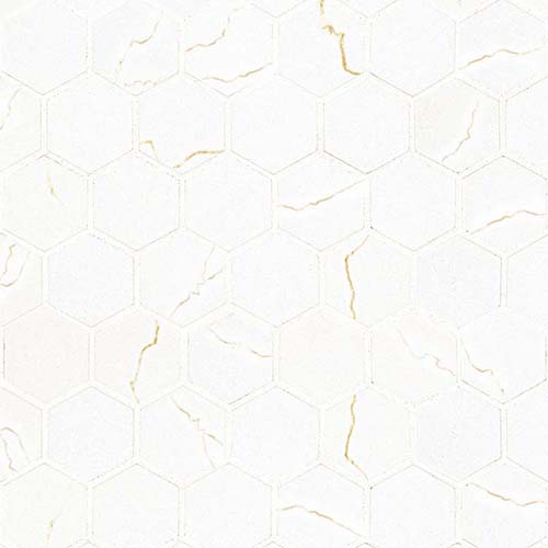 Porcelain tile in Mirragio Gold 2x2 Hexagon Matte