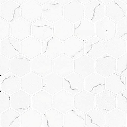 Porcelain tile in Mirragio Gray 2x2 Hexagon Polished