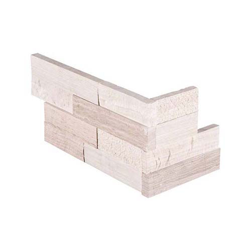 Marble tile in White Oak Multi Splitface Corner