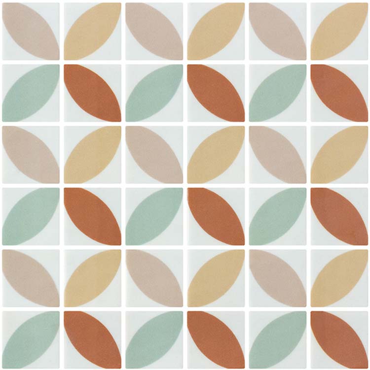 Recycled Glass Mosaic tile in Foliaga Blanka