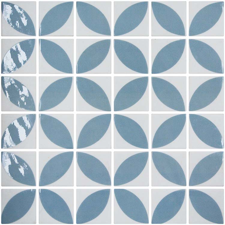 Recycled Glass Mosaic tile in Foliaga Borage