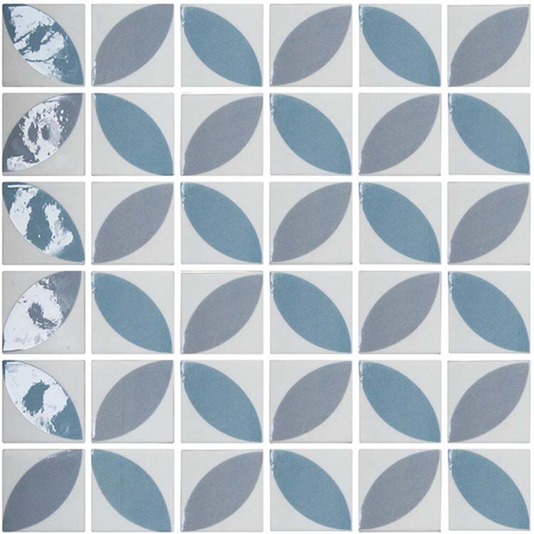 Recycled Glass Mosaic tile in Foliaga Bossanta