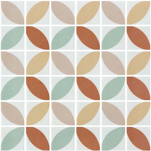 Recycled Glass Mosaic tile in Foliaga Blanka
