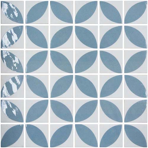 Recycled Glass Mosaic tile in Foliaga Borage
