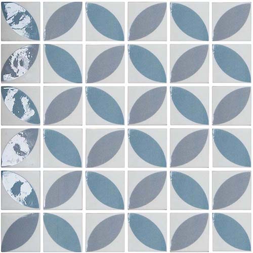 Recycled Glass Mosaic tile in Foliaga Bossanta