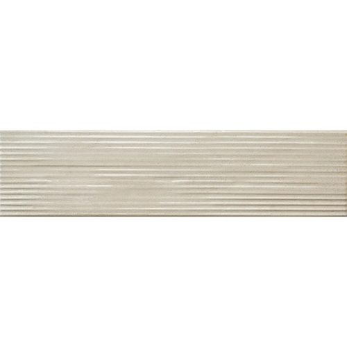 Porcelain tile in Groove Funk Beige 3x12 Glossy