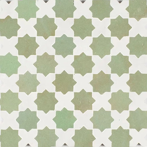 Zellige Mosaic Berkane Silk Cross and Tundra Star