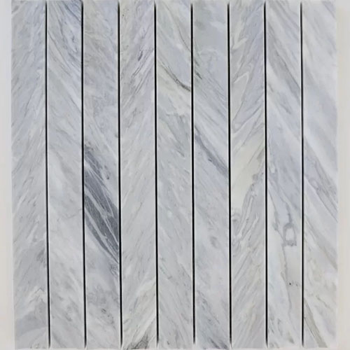 Zellige Mosaic Plateau Hollow Calacatta Azure Honed