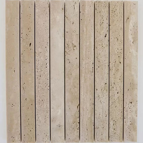 Zellige Mosaic Plateau Hollow Light Travertine Honed