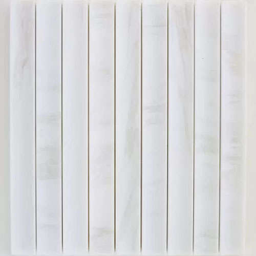 Zellige Mosaic Plateau Hollow Mystery White Honed