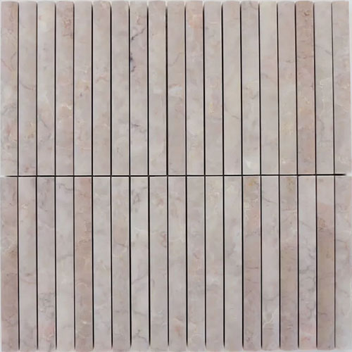 Zellige Mosaic Plateau Ridges Rosa Cream Honed