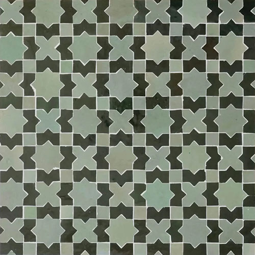 Zellige Mosaic Rabat Eucalyptus and Tundra