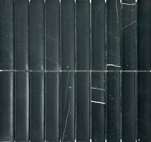 3D Curved Black Marble Mosaic