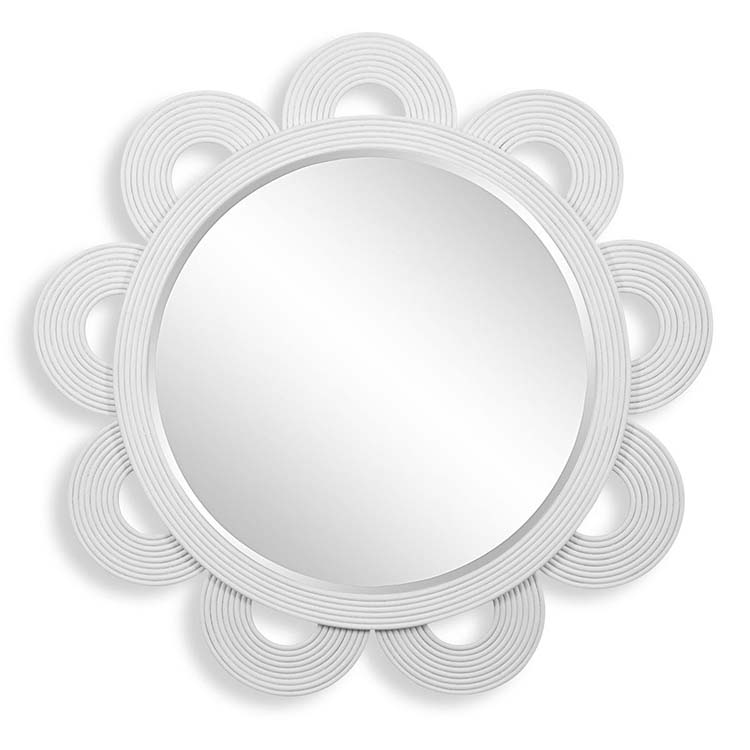 Clematis Round White Mirror
