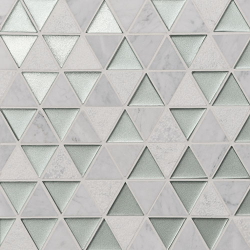Kaikos Triangle Silver White Carrara