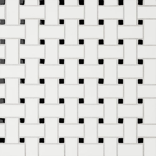 Le Cafe Basketeave Matte White Black