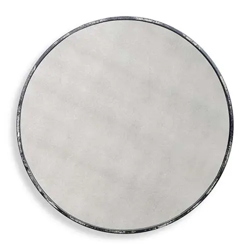 Junius Round Antique White Mirror