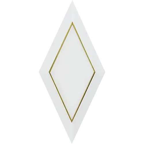Cabot White Jade Brass Inlay Beveled
