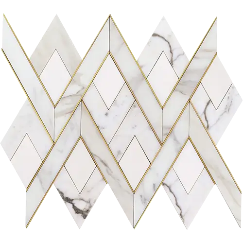 Fontane Bianco White Thassos, Calacatta, Brass