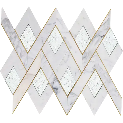 Fontane Mirror Calacatta, Antique Mirror, Brass