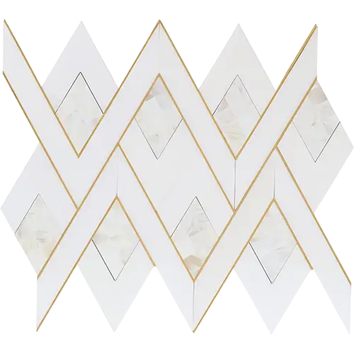 Fontane Pearl White Thassos, White Pearl, Brass