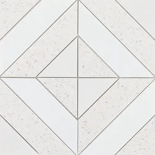 Minna Diagonals Bianca Salt Tibet White and Terrazzo