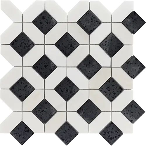 Minna Diamond Bianca Pepper Tibet White and Black Terrazzo