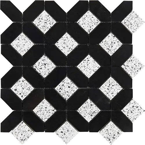 Minna Diamond Nero Truffle Nero Marquina and Terrazzo