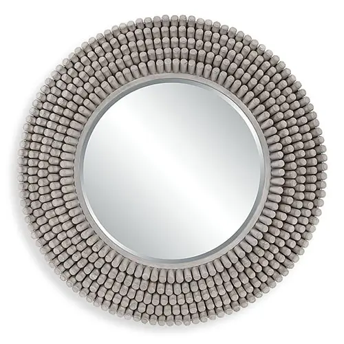 Portside Round Gray Mirror